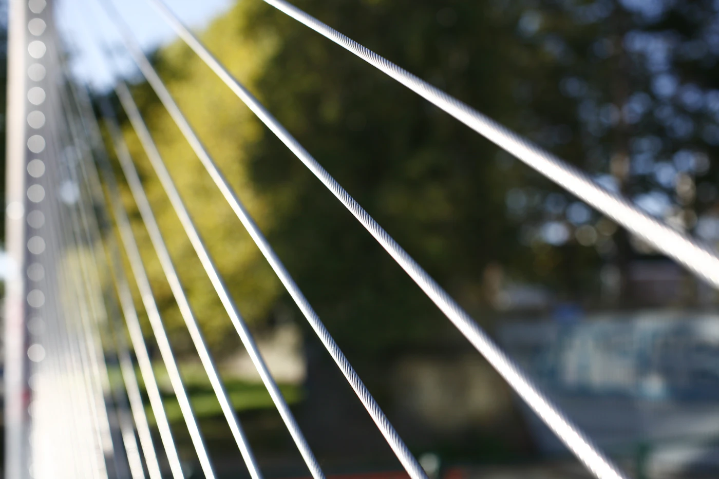 Close-up of stainless steel cable mesh