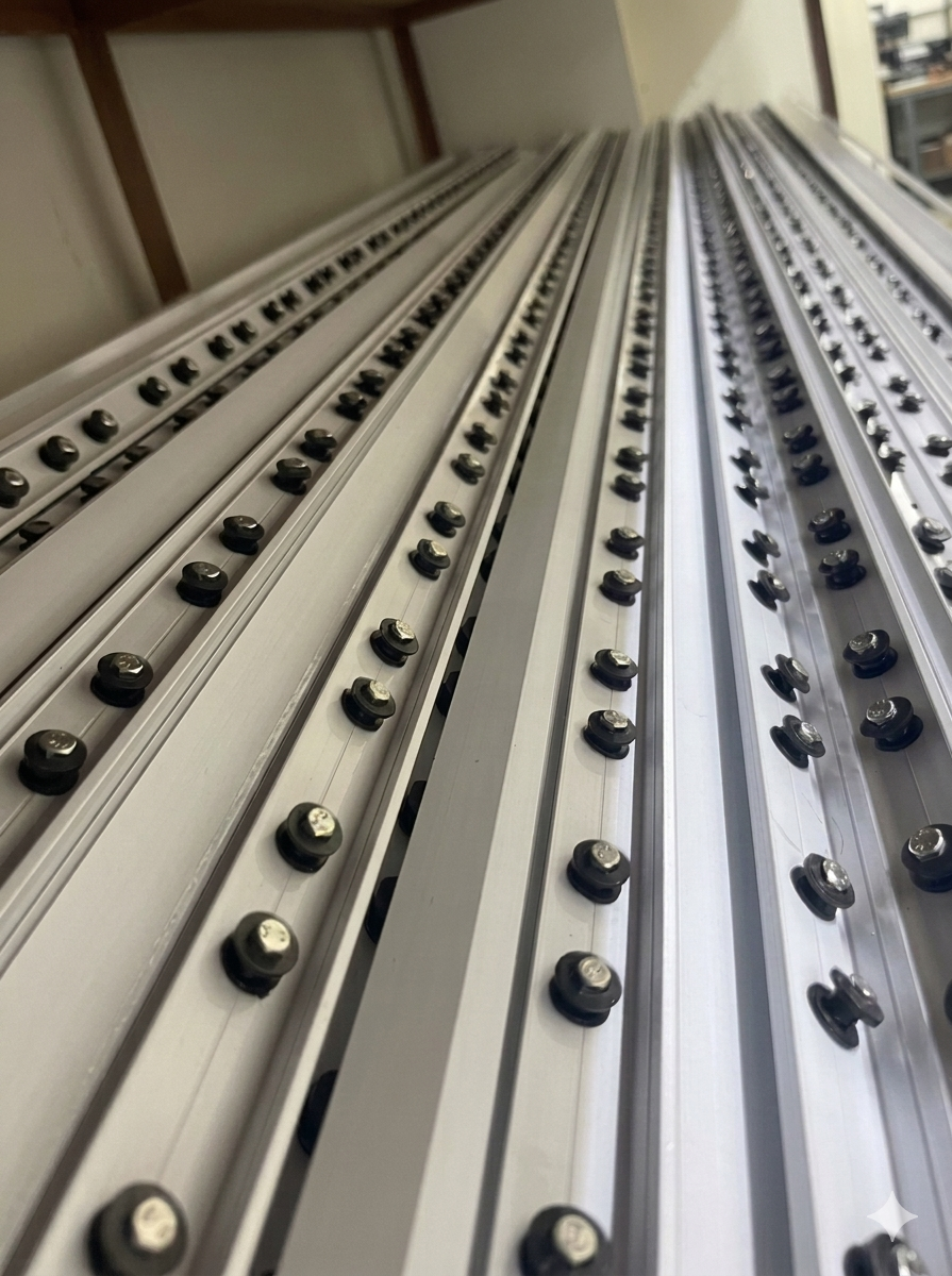 Aluminium window frame architectural detail