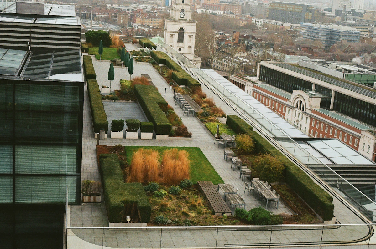 Outdoor patio with planting