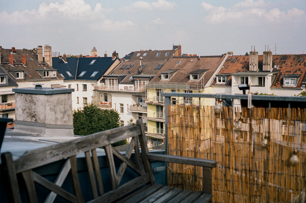 Podium pool deck with pergola