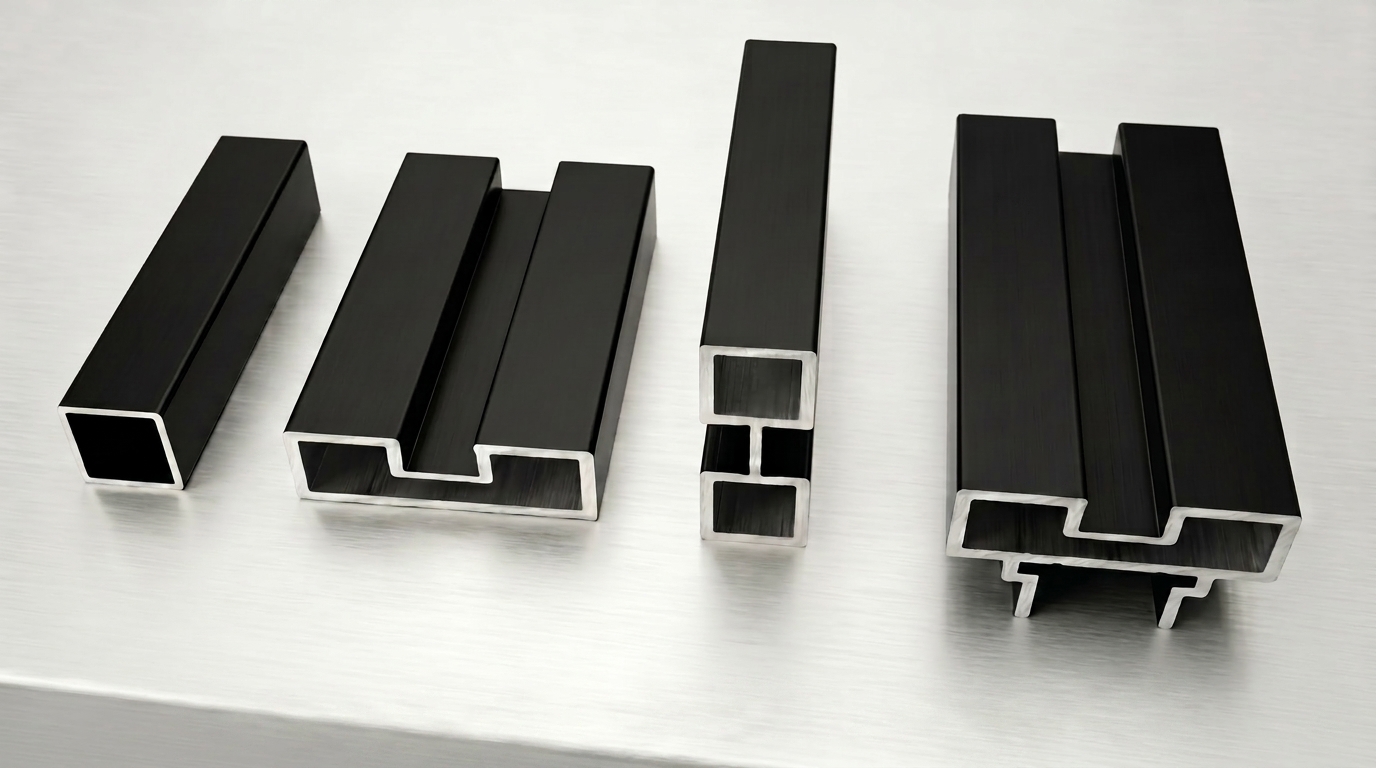 Slim aluminium frame profile detail