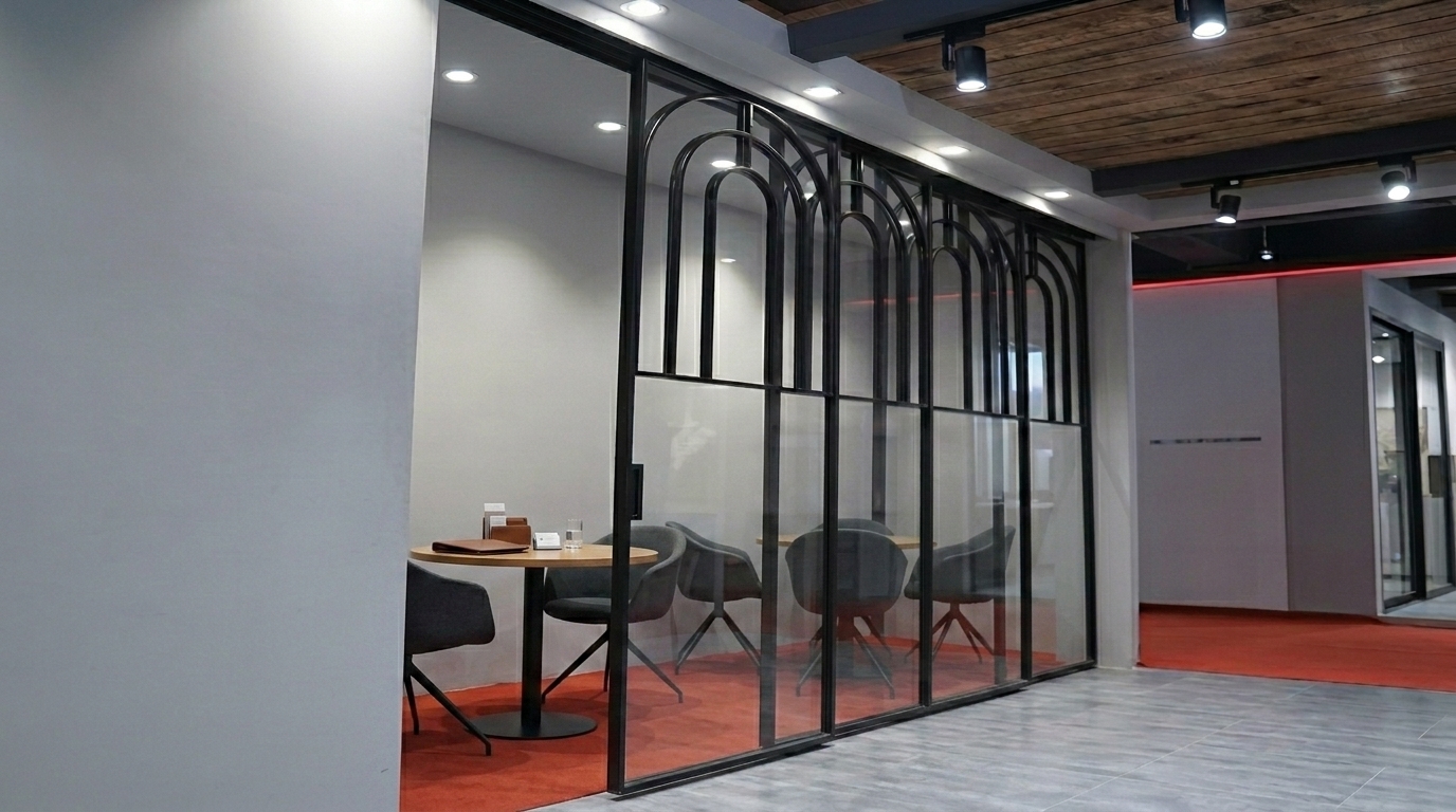 Podium lounge with view of the city