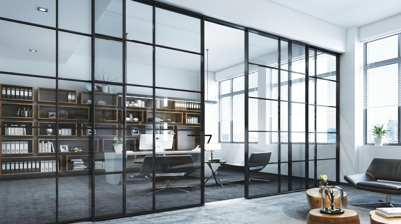 Slim-section sliding glass door 