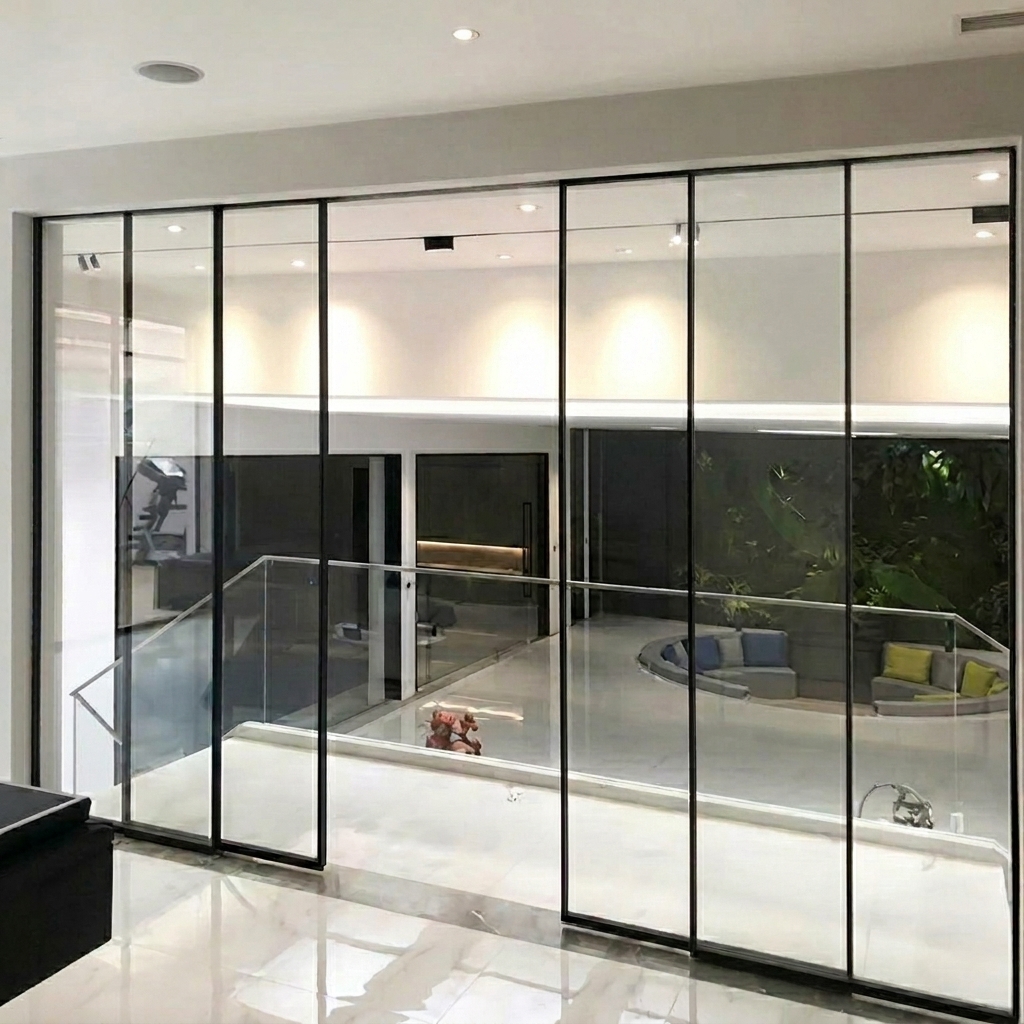 Slim sliding door interior detail