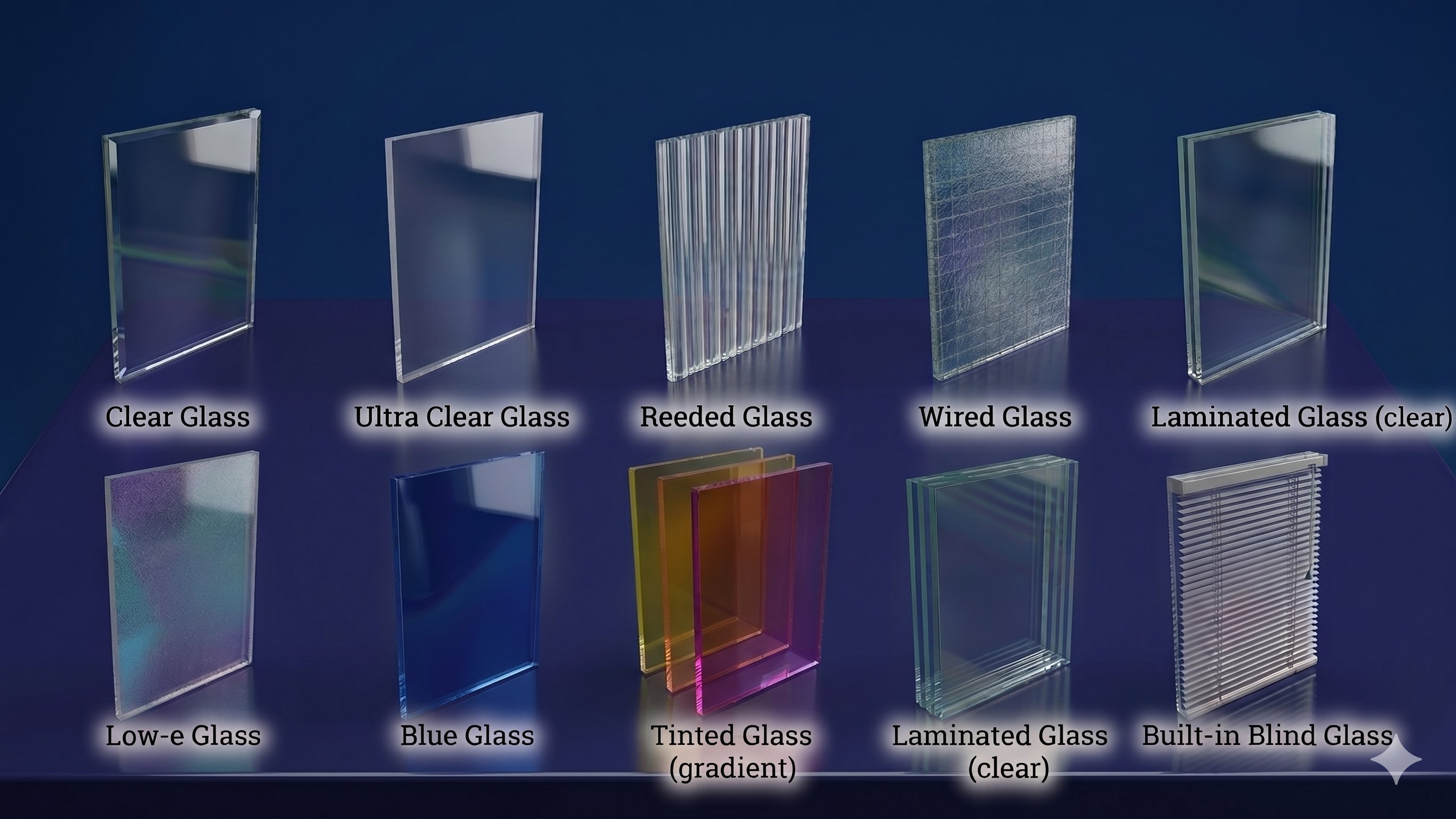 Toughened glass panel close-up