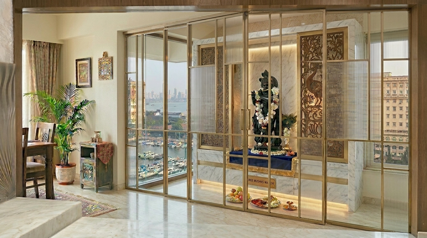 Open living and dining with garden door