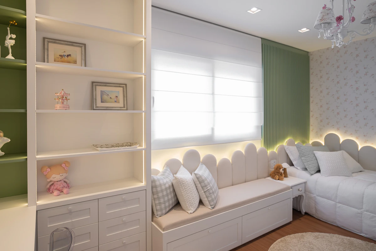 Quiet bedroom with sliding glass